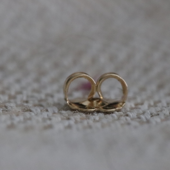 14K Gold and Garnet Stud Earrings - "Bonfire Heart" - Picture 11 of 11